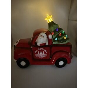 10 Inch Mr. Christmas Nostalgic Ceramic Lit Truck Cookie Jar